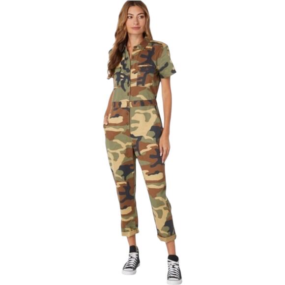 NWT OUTERKNOWN Army Green Camo S.E.A. Jumpsuit One Piece Size Small MSRP $228 - Picture 1 of 16